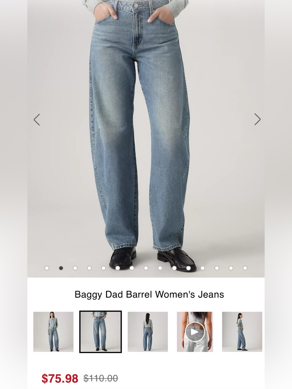 Levi's BAGGY DAD BARREL WOMEN'S JEANS - Picture 9 of 9